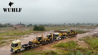 3x Wuhlf JX-450 4X4 TLB's + 3x Wuhlf JC-Series skidsteer loaders headed to a customer in Midrand, GP