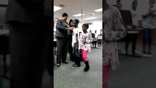 Jayleeona Scott receiving A/B Honor roll 5th grade Ridgecrest Elementary 2020