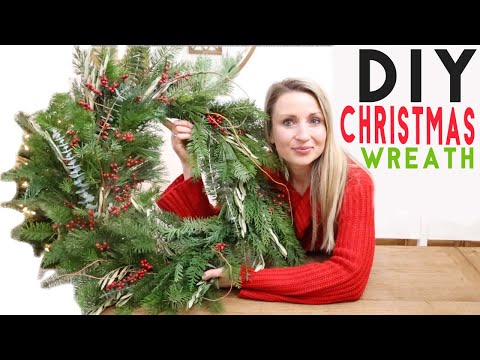 DIY Christmas Wreath with Real Branches Tutorial! Decorating Craft Ideas