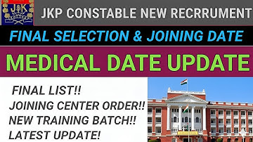 Jkp Constable Medical Update l Jkp Constable Telecommunication & Medical Date | Jkssb Update Today
