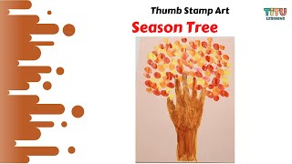 Lets make Thumb stamp Tree. आइये थंब स्टाम्प ट्री बनाये  || TITU Learning