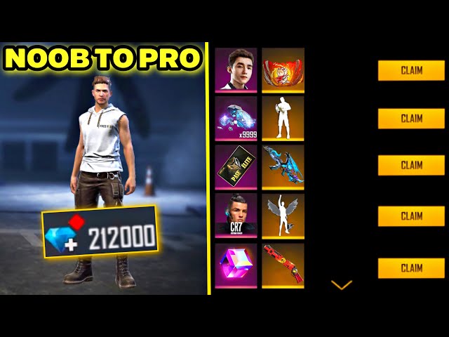 Buying 212000 Diamond 😱 To Make Noob Account To Pro 🔥 free fire class=