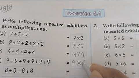 Class-3rd Maths Chapter-4 Multiplication Exercise-4.1