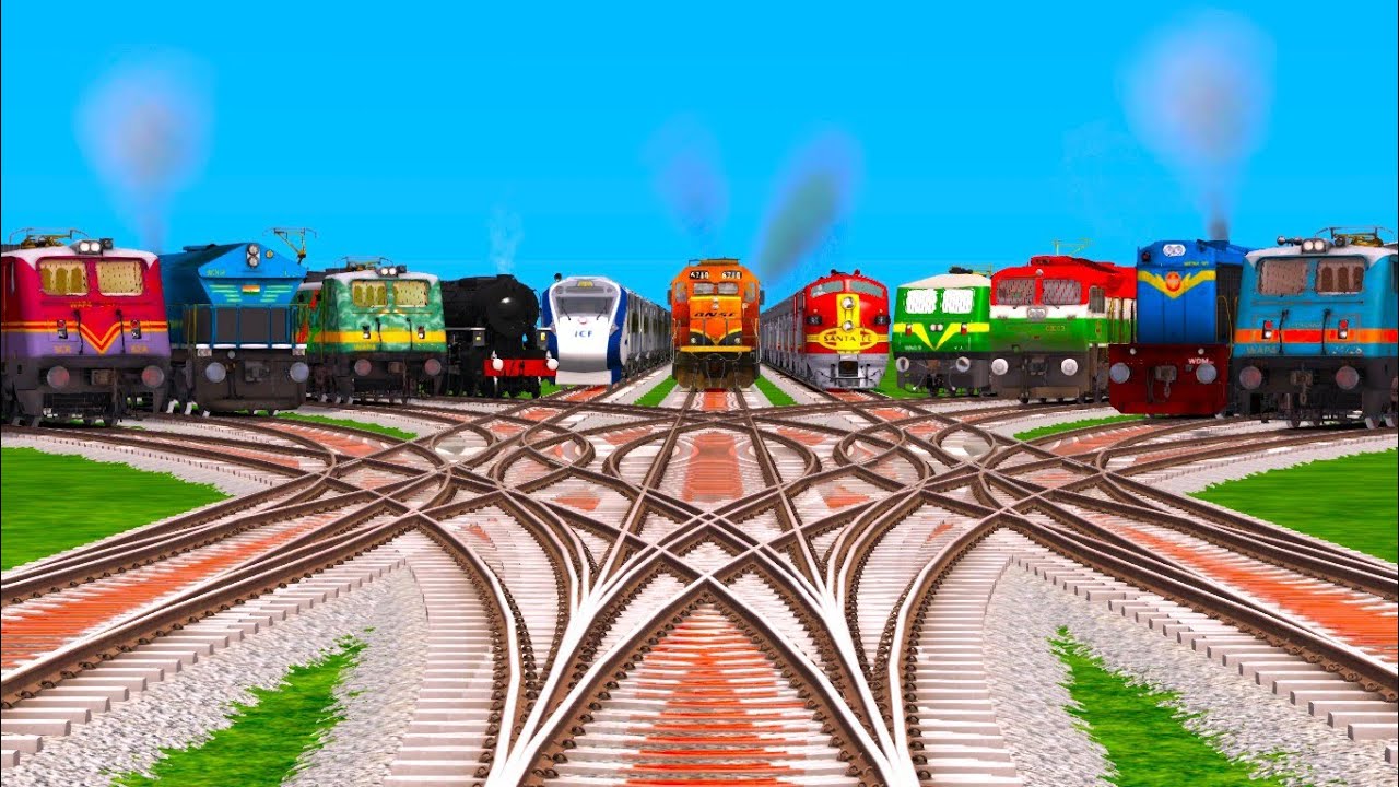 11INDIAN TRAINS CROSSING AT BUMPY FORKED RAILROAD TRACKS ll train Simulator Classic gameplay 2026