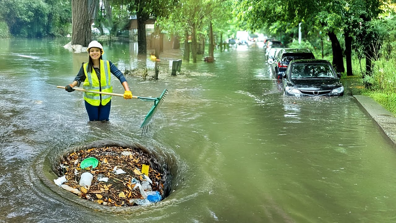 Say Goodbye to Clogged Drains and Storm Drains - YouTube