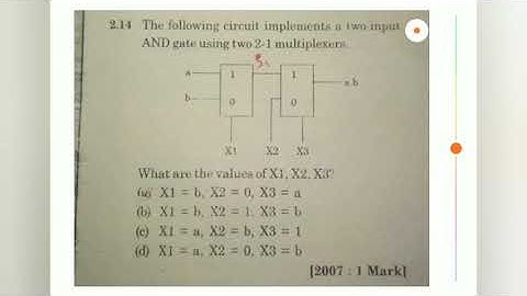 GATE CS 2007 1 MARK QUESTION on output of 2:1 multiplexer implementing an AND GATE | DIGITAL ELECTR
