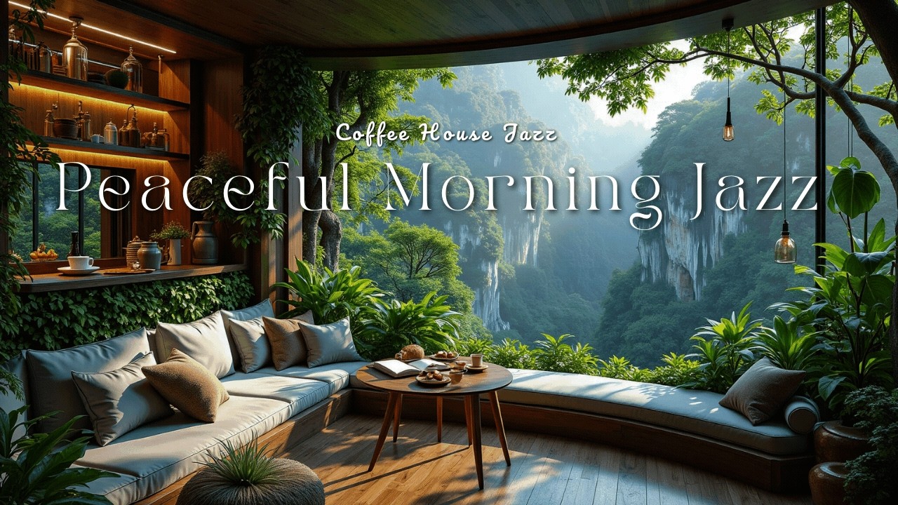 Peaceful Morning Jazz in Glass Lake Living Room for Work & Relaxing Hours