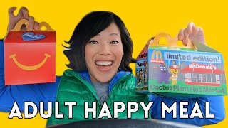 McDonald's ADULT Happy Meal vs. KID'S Happy Meal  What toy did I get? Cactus Plant Flea Market Meal