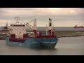 Cargo Vessel JRS Merkur assisted by the Svitzer Tyne arriving at Sunderland 3rd February 2015