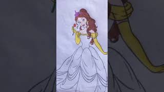 "Belle’s classic look never gets old. 🌹 Which Disney princess should I color next? ✨"#Shorts #Art