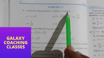 Ex 1.5, Q1, Class 9 maths ll classify them as rational or irrational