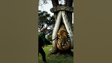Animal Rescue The lion was rescued from the giant python. #AnimalRescue