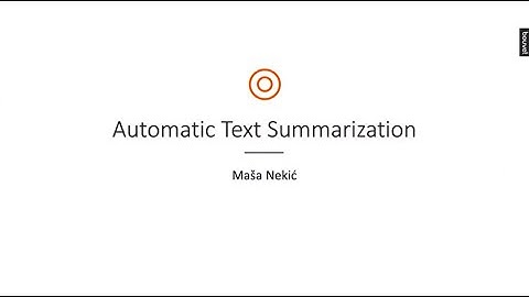 Automatic text summarization - Masa Nekic