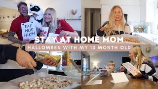 Halloween with my 13 month old: crafting, baking, and our chick-fil-a family costume
