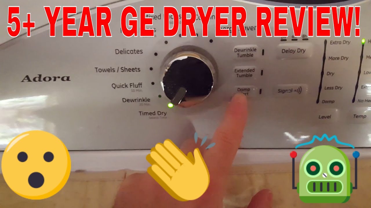 GE HE SENSOR DRY ADORA DRYER 5+ YEAR REVIEW - YouTube