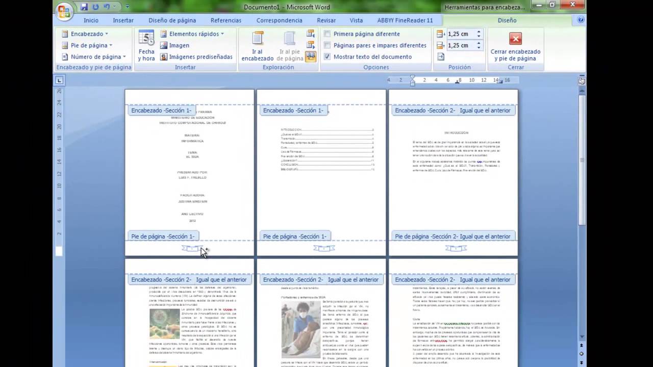 Como numerar las paginas en word