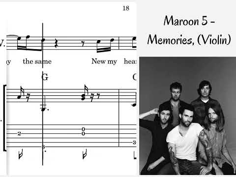 Memories (Instrumental lyrics, chords, tabs for violin + acoustic guitar acompaniment) - Maroon 5