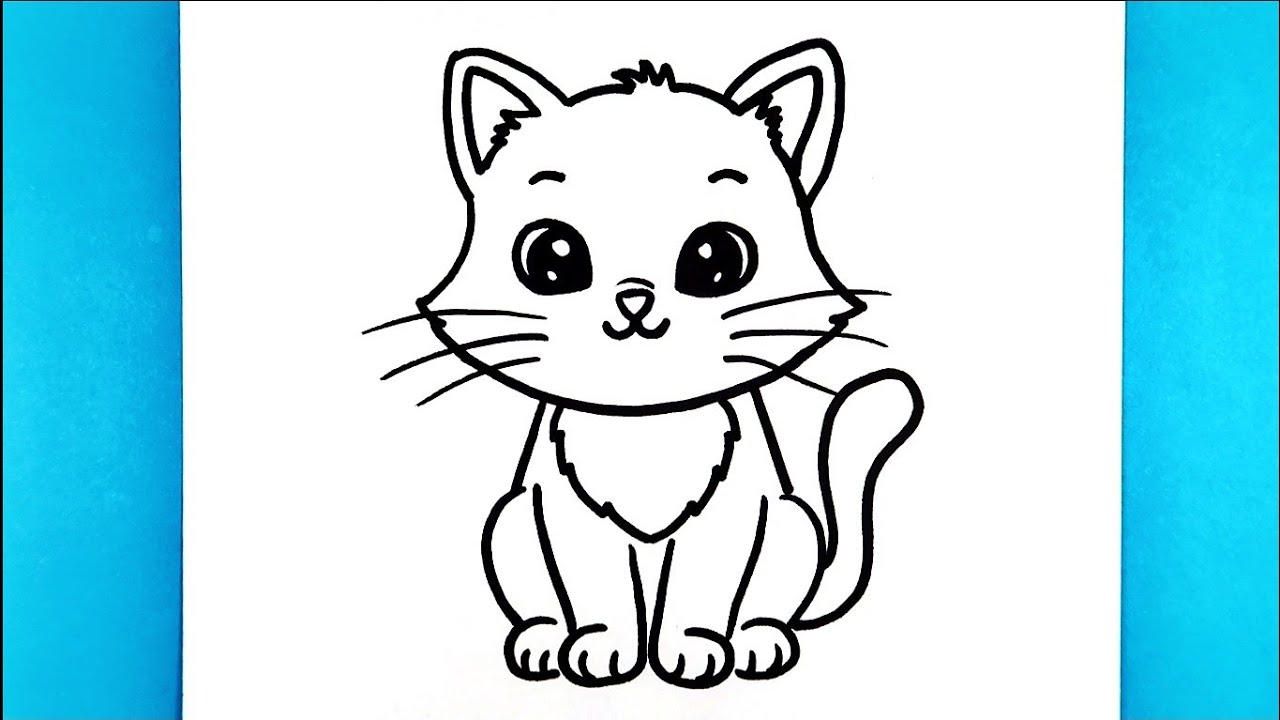 Kedi Nasıl Çizilir / Kolay Adım Adım Sevimli Çizimler / How to cute draw Cat