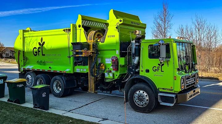 GFL's Shiny Mack MRU McNeilus ZR Side Loader Garbage Truck