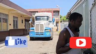 Difficult tractor trailer maneuvering on the streets of Sav,Westmoreland JA with Jevon Heller
