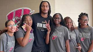 Wagner basketball team volunteered at the Devin Vassell basketball camp