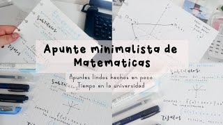 como hago los apuntes de matemáticas minimalistas en la universidad/// tips para tus apuntes en la u