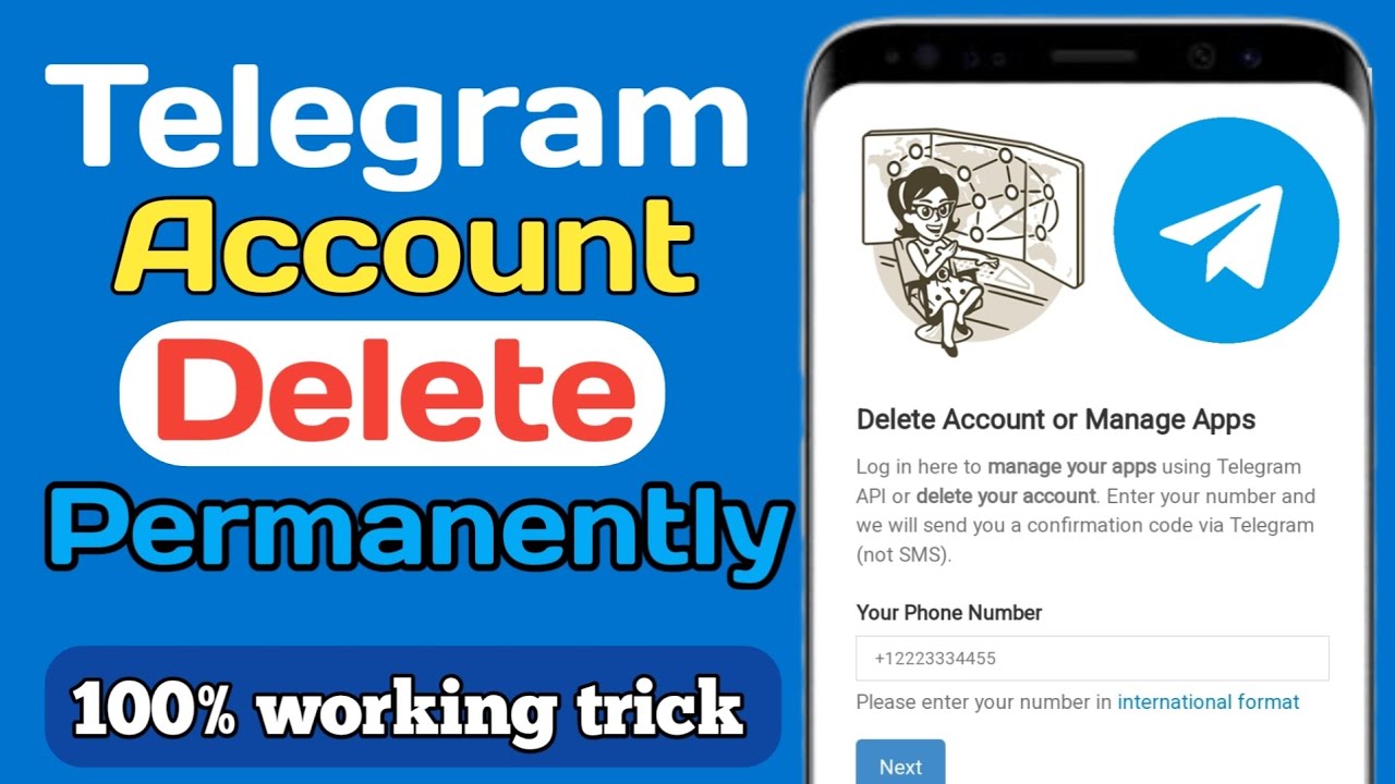 How to delete telegram account permanently| telegram account delete ...