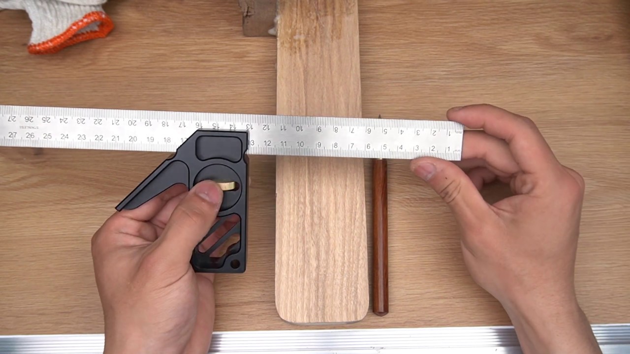 Steel ruler multi-function scriber woodworking