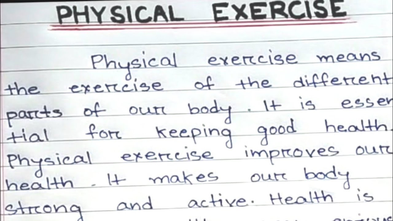 essay on physical exercise in 300 words