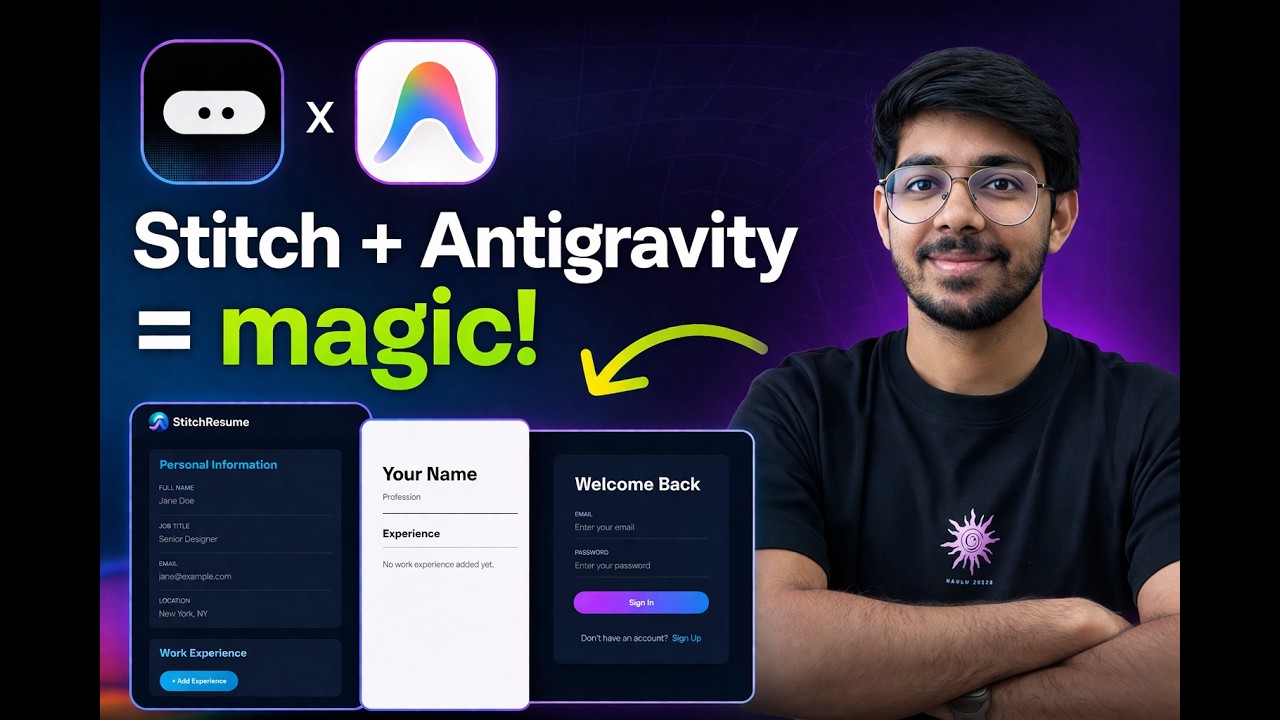 I Built a SaaS with AI in an hour| GOOGLE STITCH + ANTIGRAVITY - YouTube
