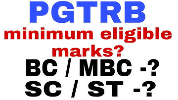 PGTRB cut off.. minimum eligible mark details