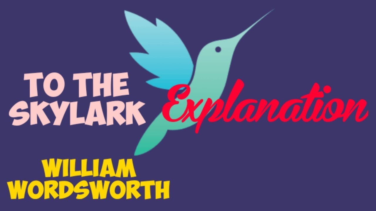 To The Skylark Explanation of William Wordsworth's poem - YouTube