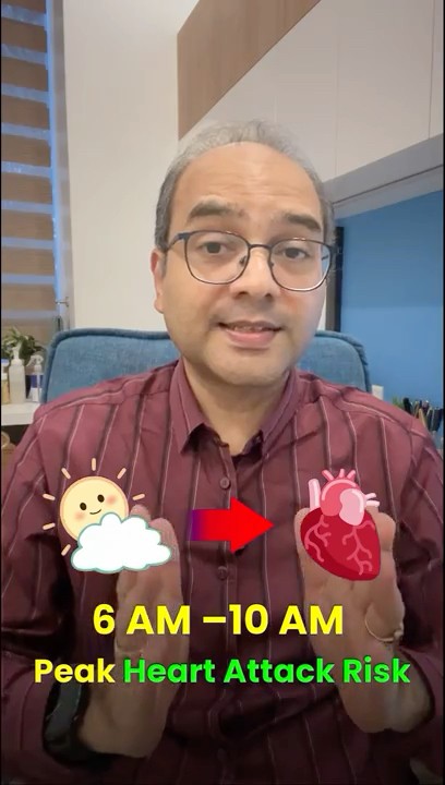 Morning Heart Attacks Explained: Why Risk Peaks at 6–10 AM   #heartmorning #hypertensionawareness