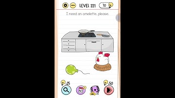 Brain Test Level 221 I need an omelette Please  Walkthrough