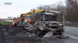 VN24 - Burnt-out MAN truck is recovered on the A2 highway near Hamm by VN24 106,302 views 1 month ago 23 minutes