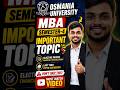 MBA Semester-4 Important Update 🚨 Must Watch OU Students #osmaniauniversity #job #shorts