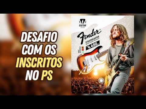 Desafio de Photoshop com os INSCRITOS 🤯 | Era pra vender essa guitarra numa arte Social Media...