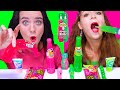 Pink Food VS Green Food ASMR Challenge By LiLiBu 