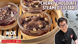 Steamed Egg Custard with Cherry Jam!
