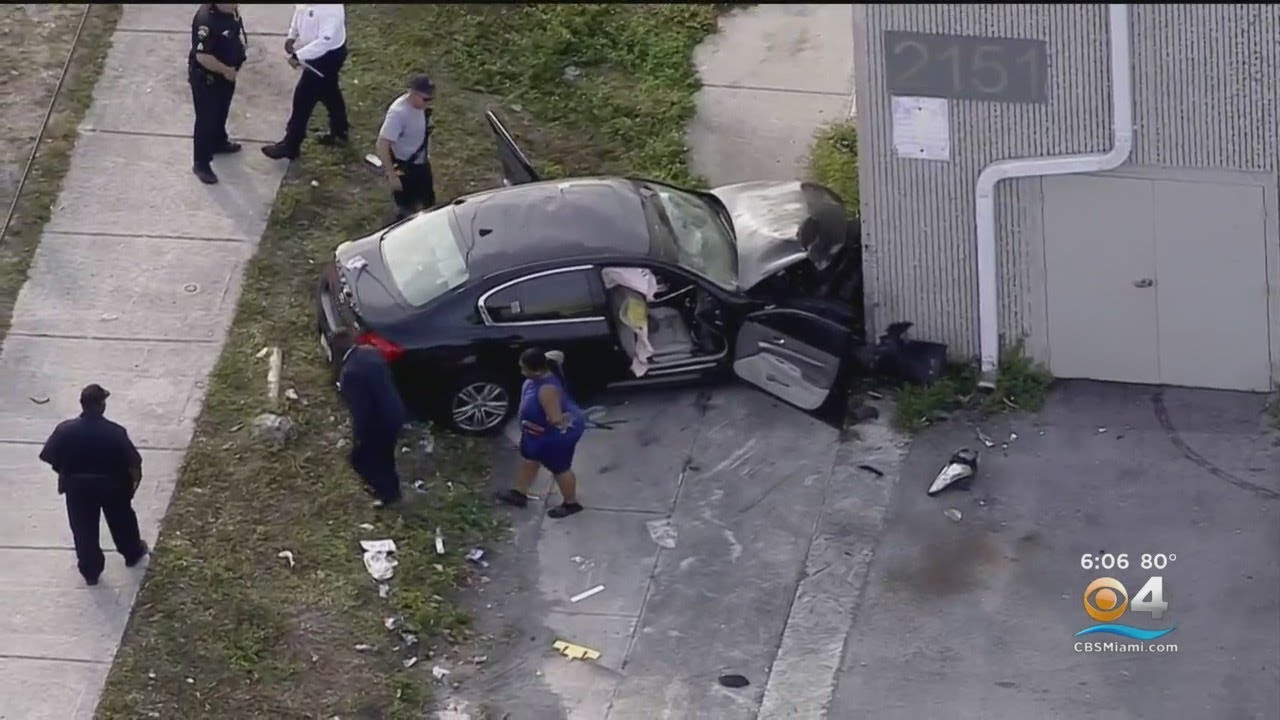 Five hospitalized after car slams into Opalocka building YouTube