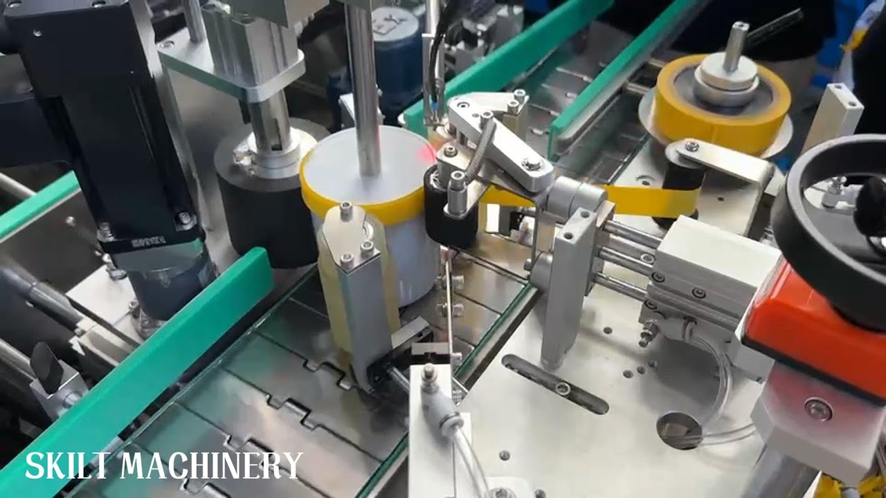 Round can sealing and labelling machine-SKILT - YouTube
