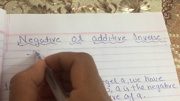 Negative or Additive Inverse