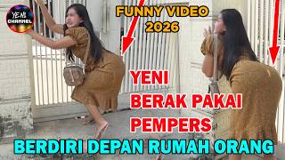 POOPING WHILE STANDING IN FRONT OF SOMEONE'S HOUSE, GOOD THING YENI WAS ALREADY WEARING A DIAPER