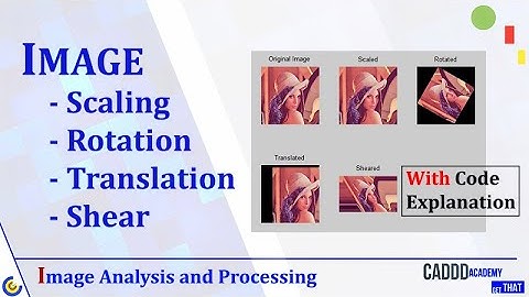 Scale, Rotate, Translate and Shear an Image in Matlab | How an image is processed | CADDD Academy
