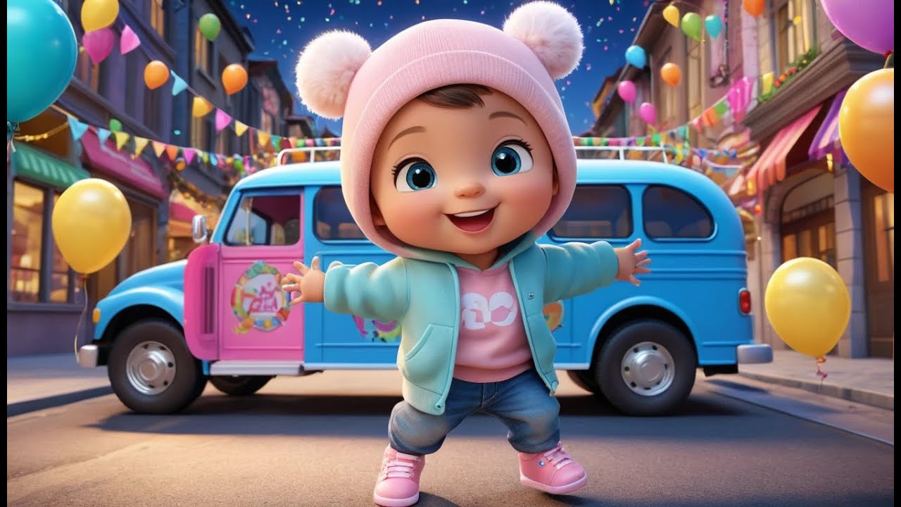 Party Bus New Year Trip Song | Fun Vehicles & New Year Nursery Rhyme for Kids | Baby Learning Song