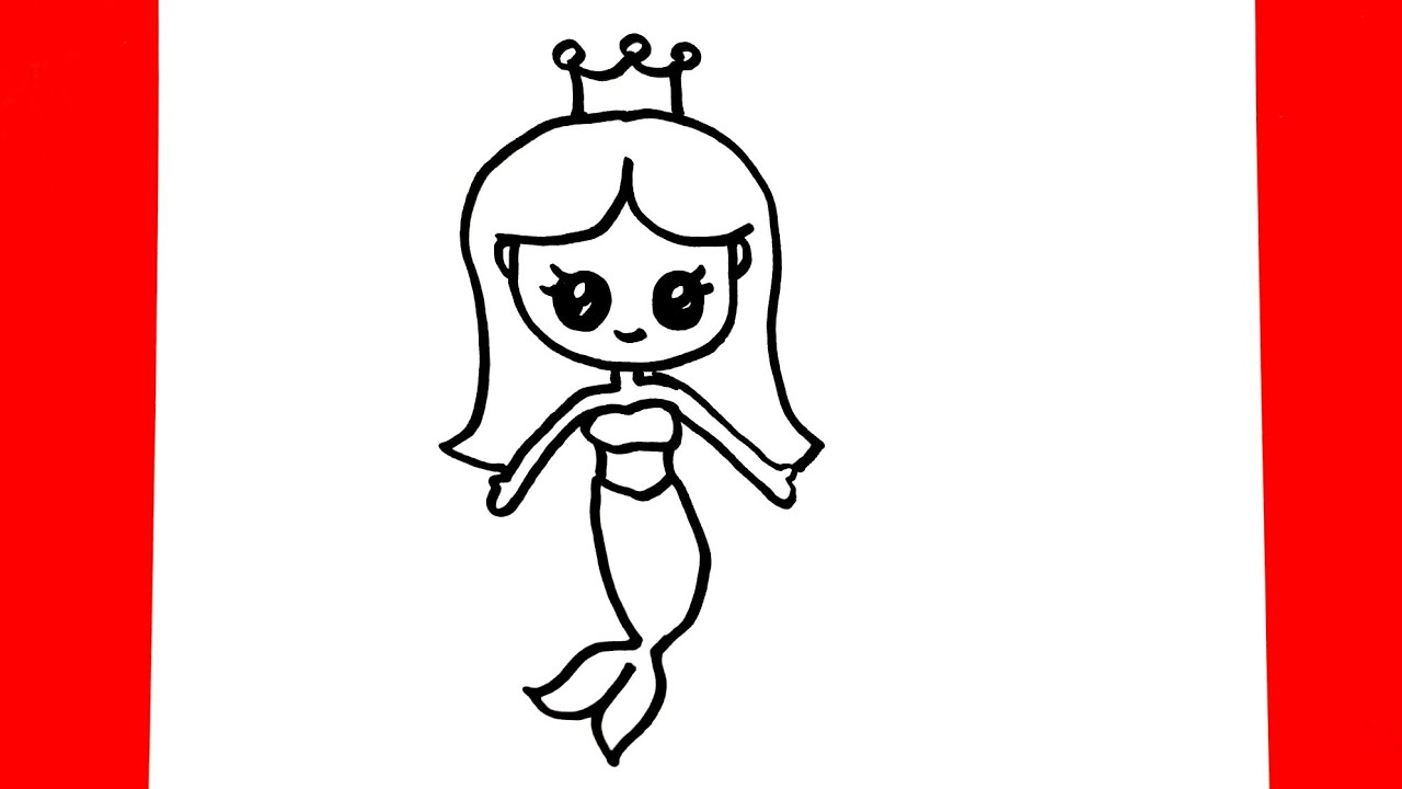 Cute Mermaid Drawing, How To Draw Mermaid