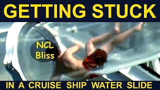 Getting Stuck in New Crazy Cruise Waterslide!  - Norwegian Bliss, Norwegian Encore