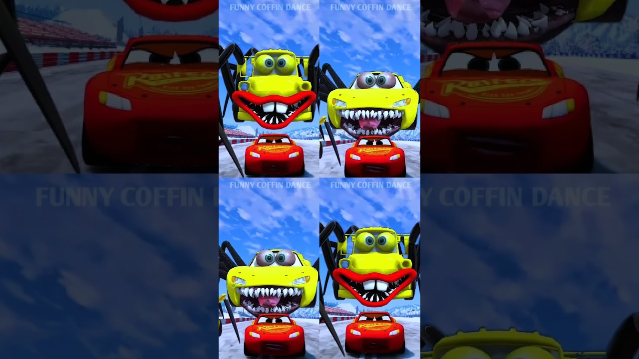 Epic Escape From The Lightning McQueen Mater Spider Car🆚Spider Eater-Coffin Dance Song Cover 