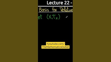 Bases for relative topology | The Mathematics Outlet | Lec 22
