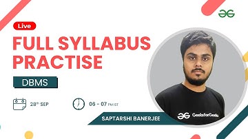 DBMS-Full syllabus practice session  | Saptarshi Banerjee